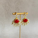 Shaden Red Crystal Drop Earrings