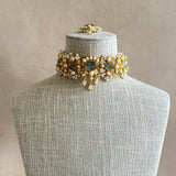 Khawla Mint Pearl Choker Set