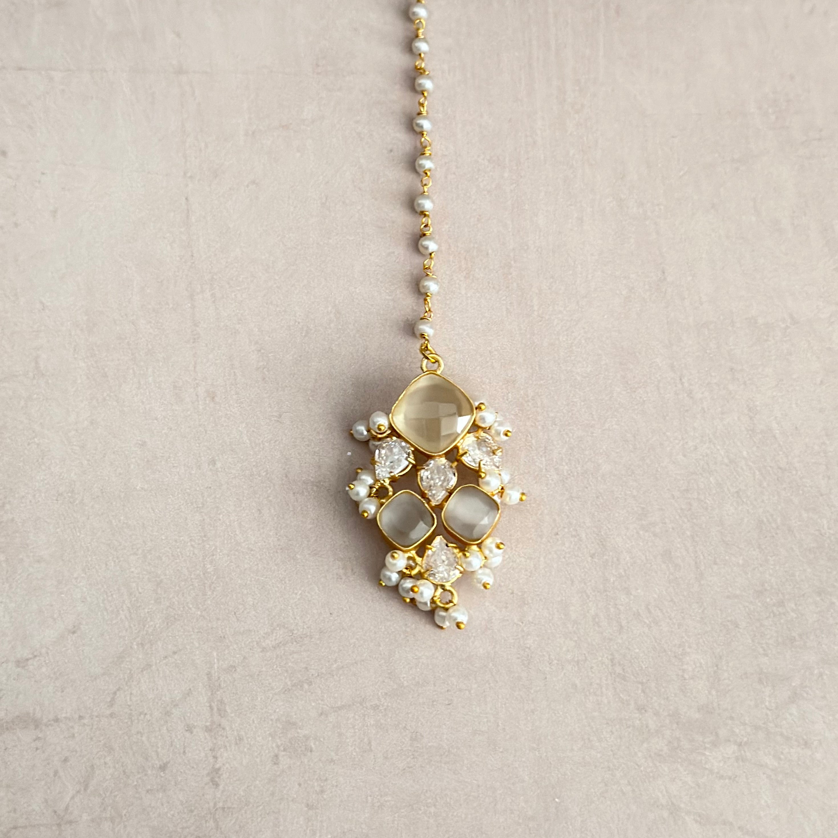Eve Grey Crystal Necklace Set - Ahseya & Co