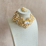 Irum Crystal Pearl Choker Set - Ahseya & Co