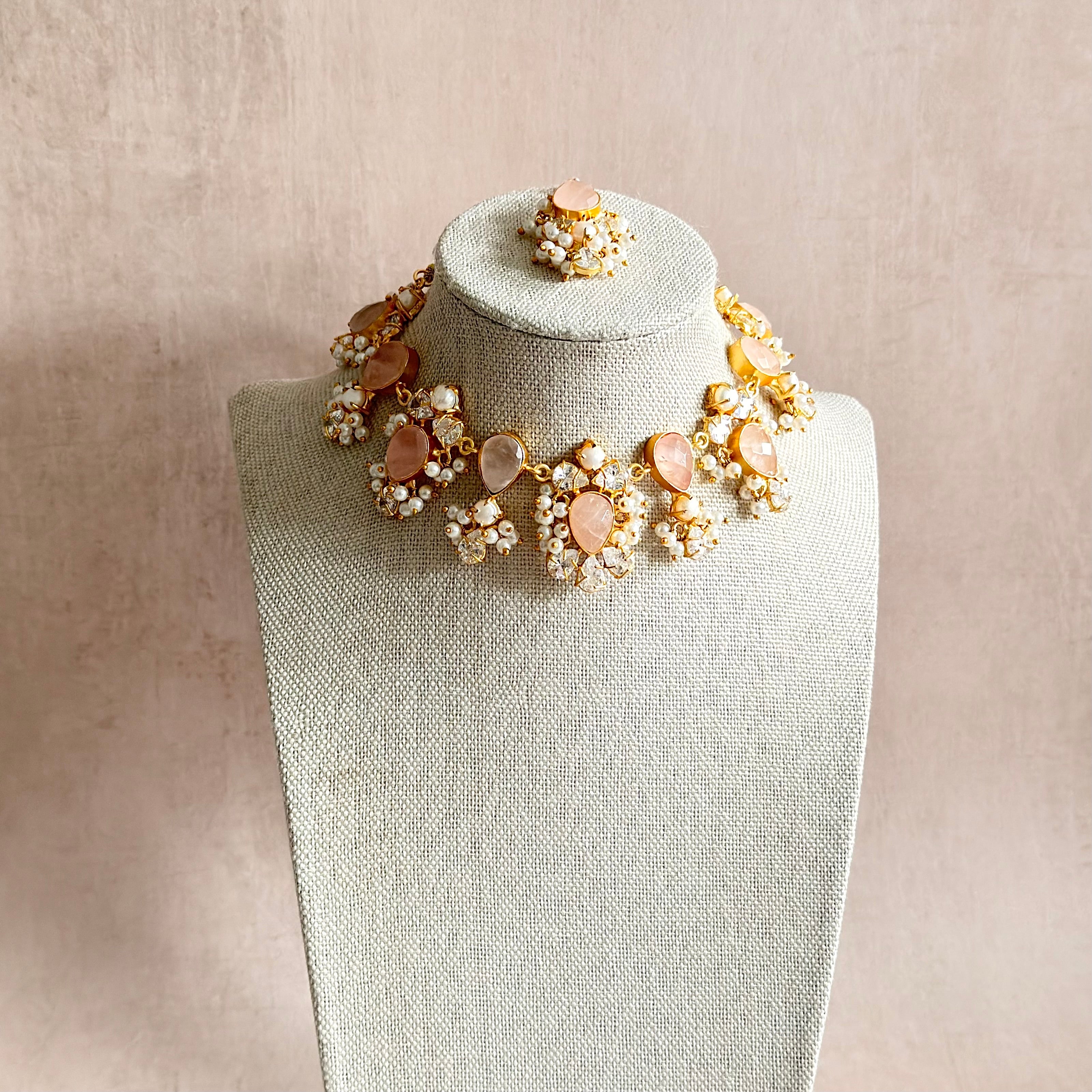 Winslet Rose Crystal Choker Set - Ahseya & Co