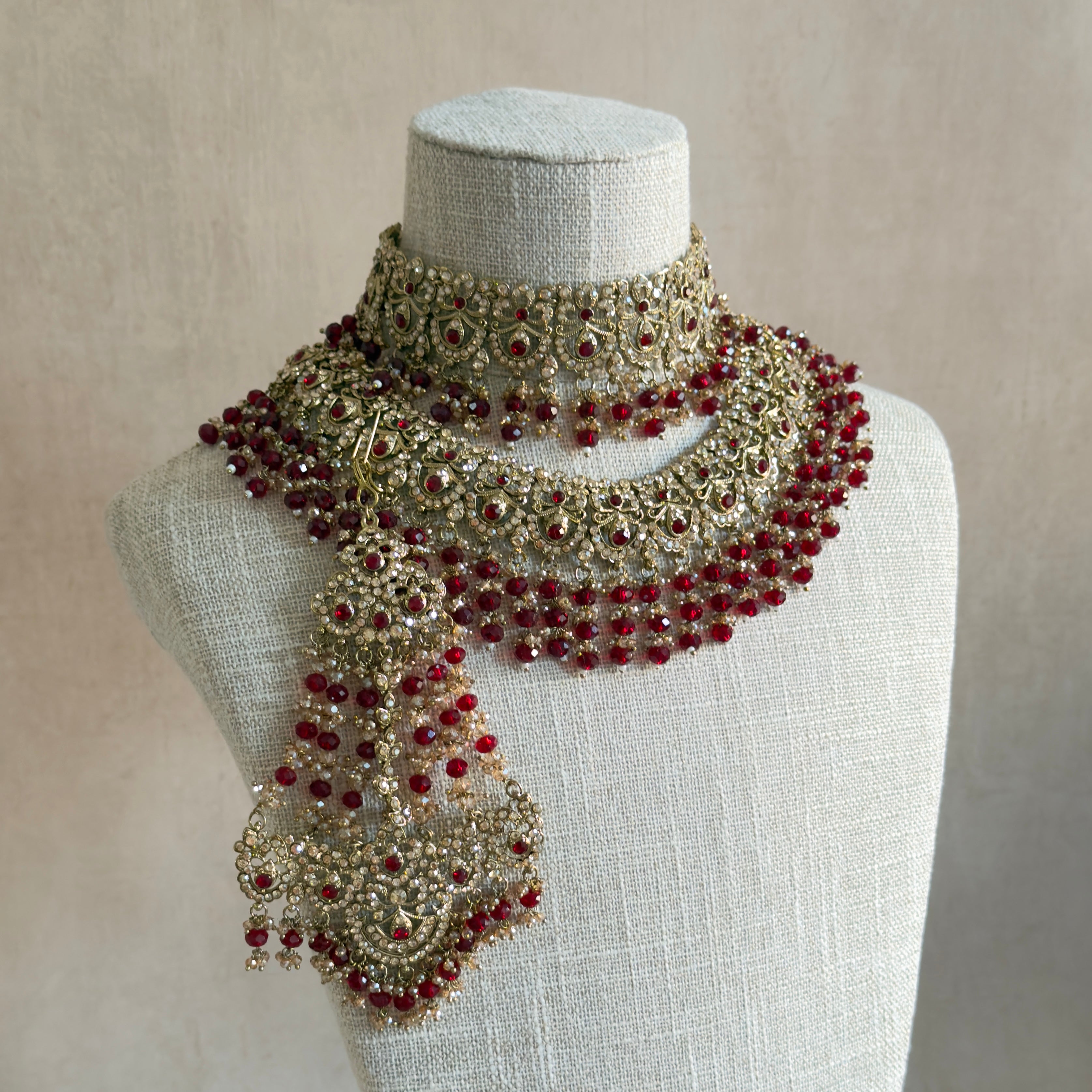Raeesa Ruby Bridal Set - Ahseya & Co
