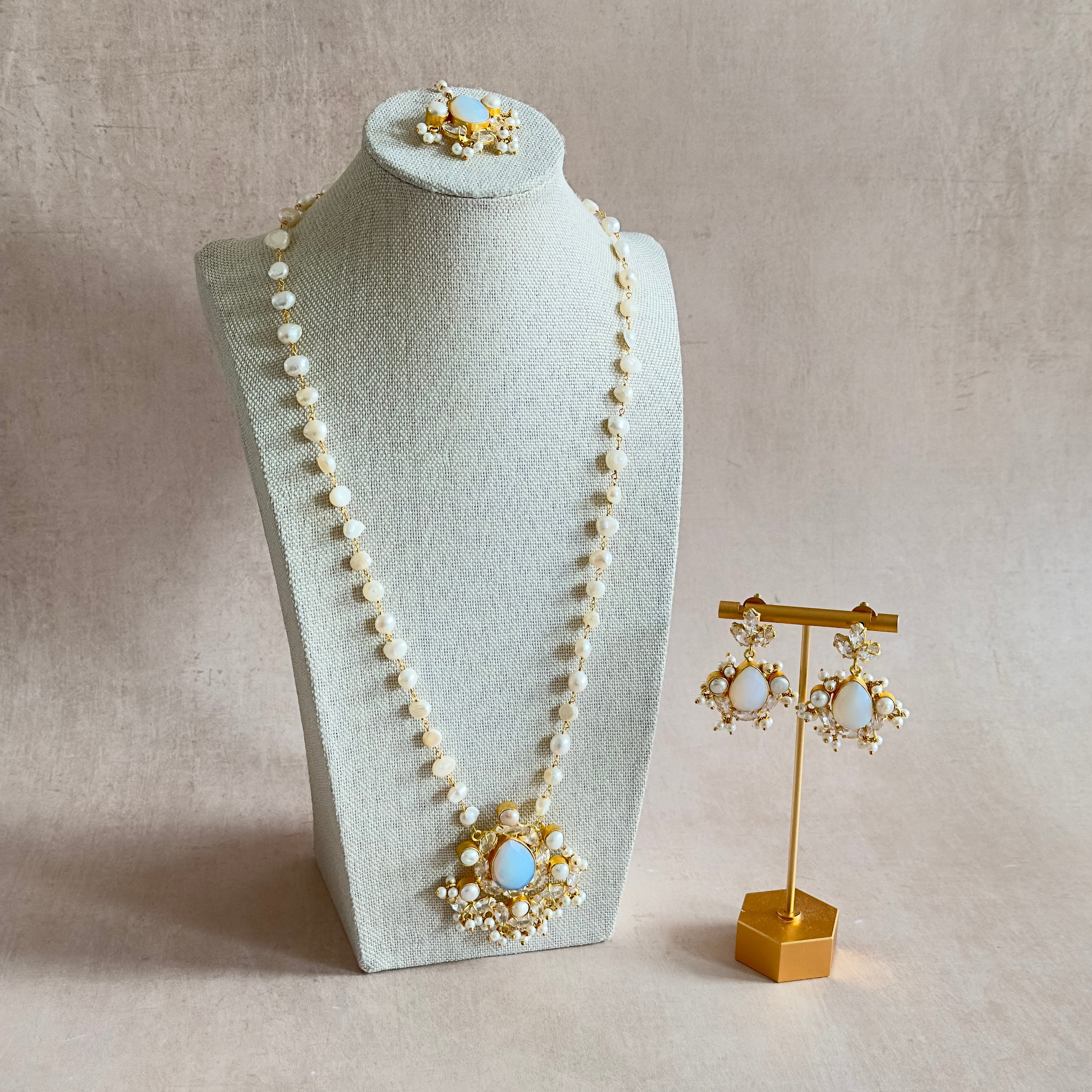 Sahara Crystal Pearl Mala Set - Ahseya & Co
