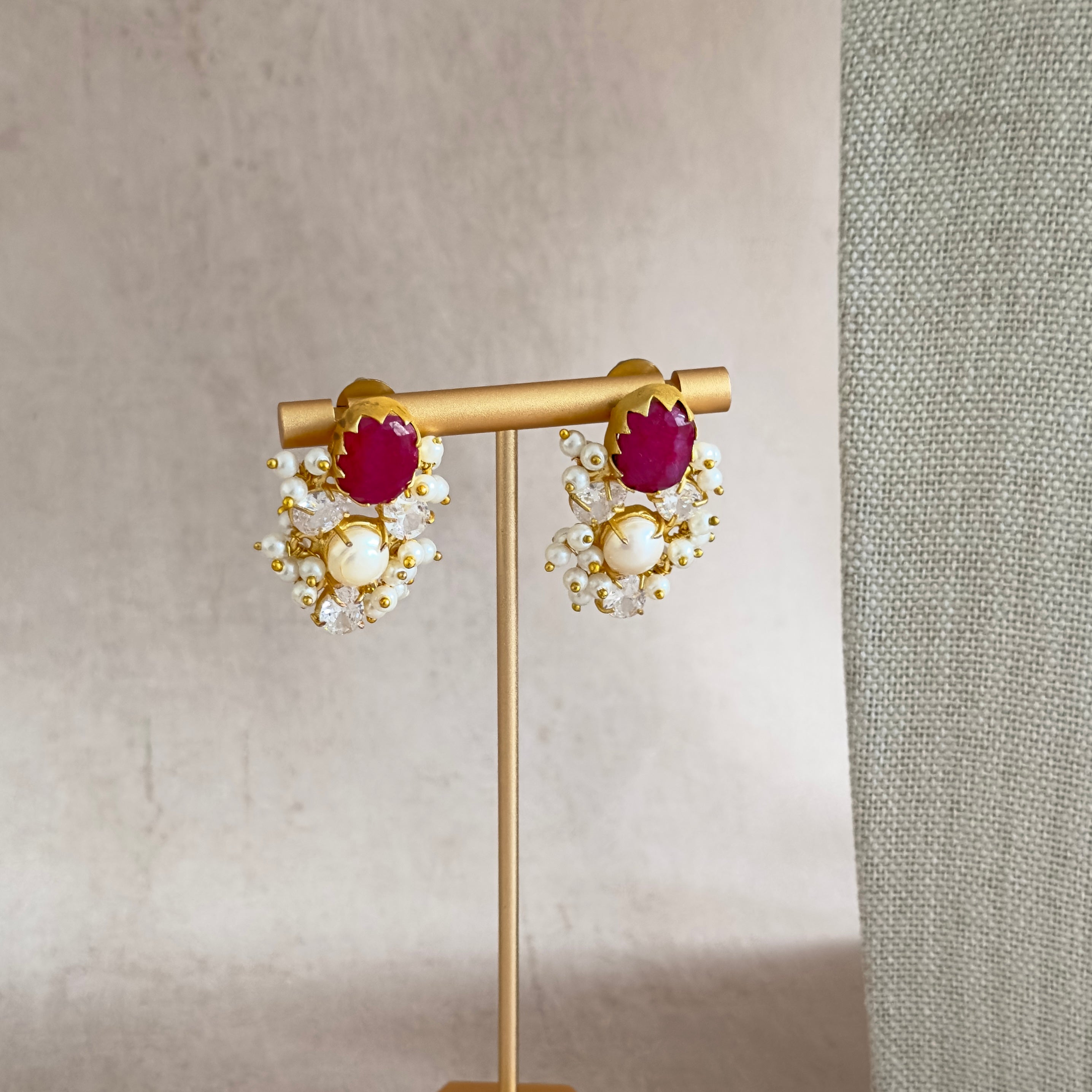 Carmen Fuchsia Pearl Necklace Set - Ahseya & Co