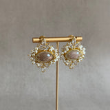 Grace Peach Crystal Stud Earrings