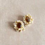 Zuri Brown Pearl Stud Earrings - Ahseya & Co