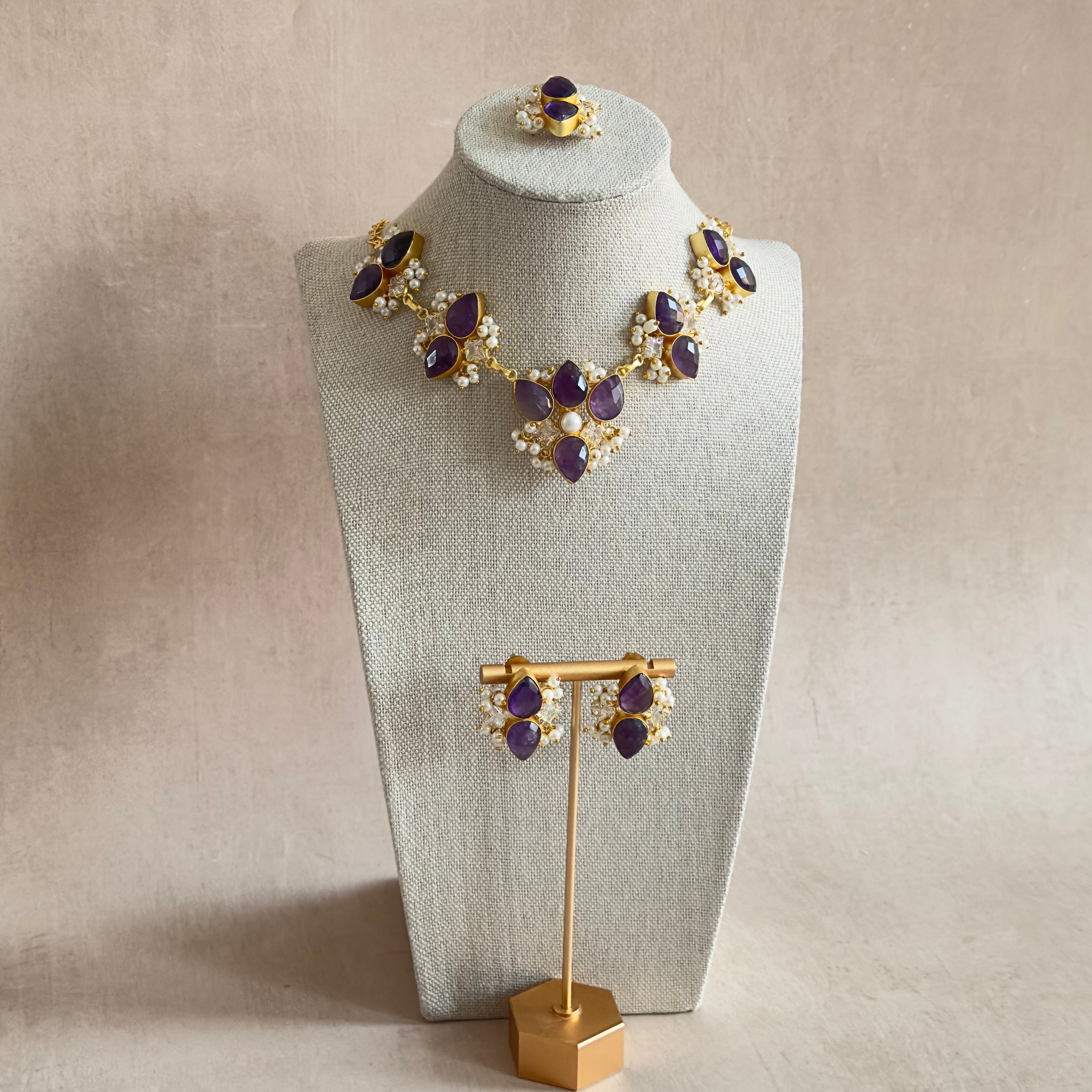 Audrey Purple Necklace Set - Ahseya & Co