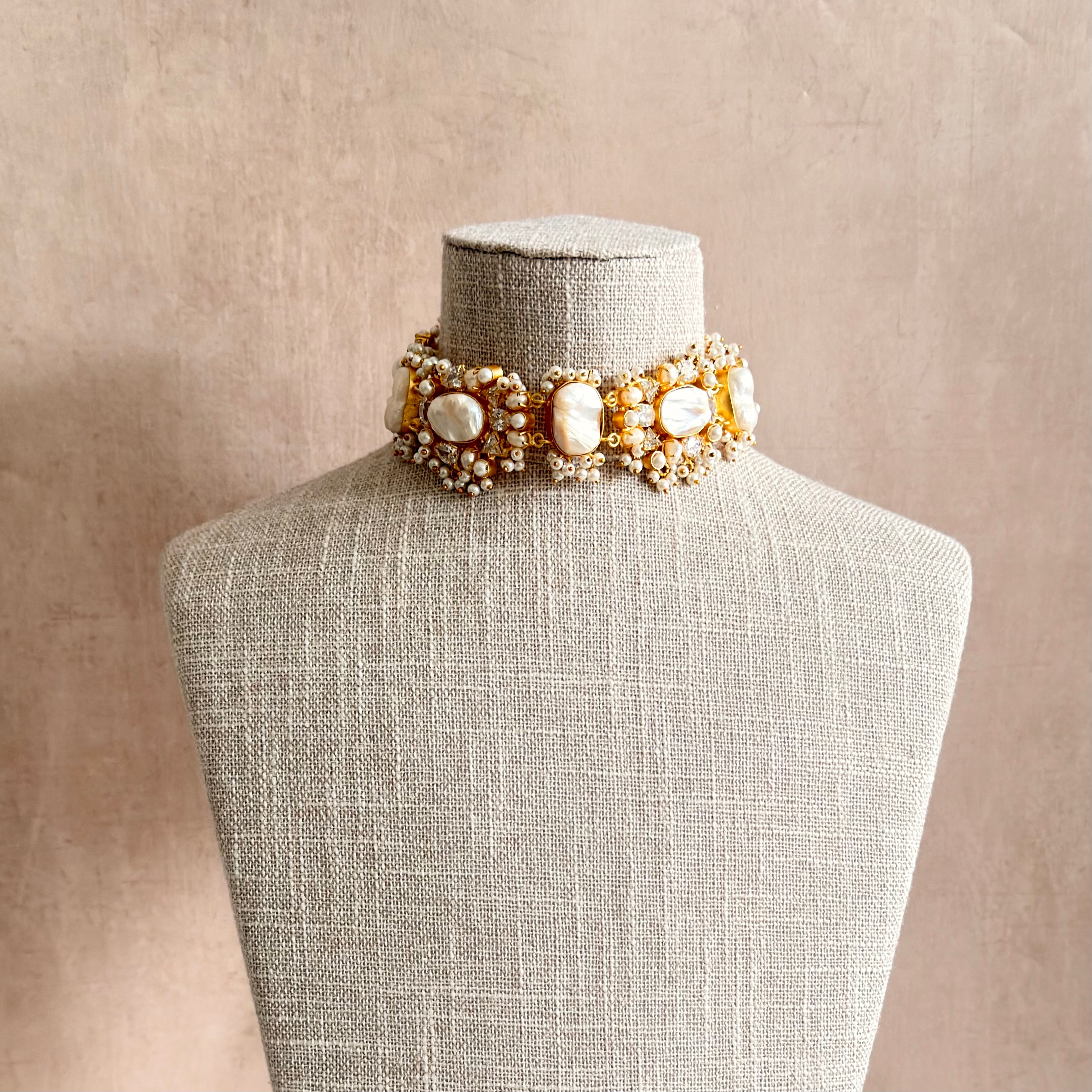 Anum Pearl Choker Set - Ahseya & Co