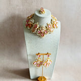 Vayda Pink Crystal Necklace Set - Ahseya & Co