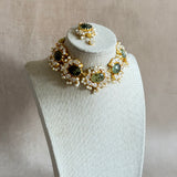 Inaliya Olive Crystal Choker Set