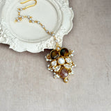 Delara Brown Peach Necklace Set