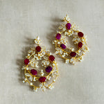 Tareen Ruby Crystal Drop Earrings - Ahseya & Co