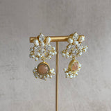 Polly Peach Crystal Drop Earrings