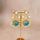 Zohra Jade Pearl Stud Earrings
