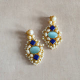 Shakila Blue Pearl Drop Earrings