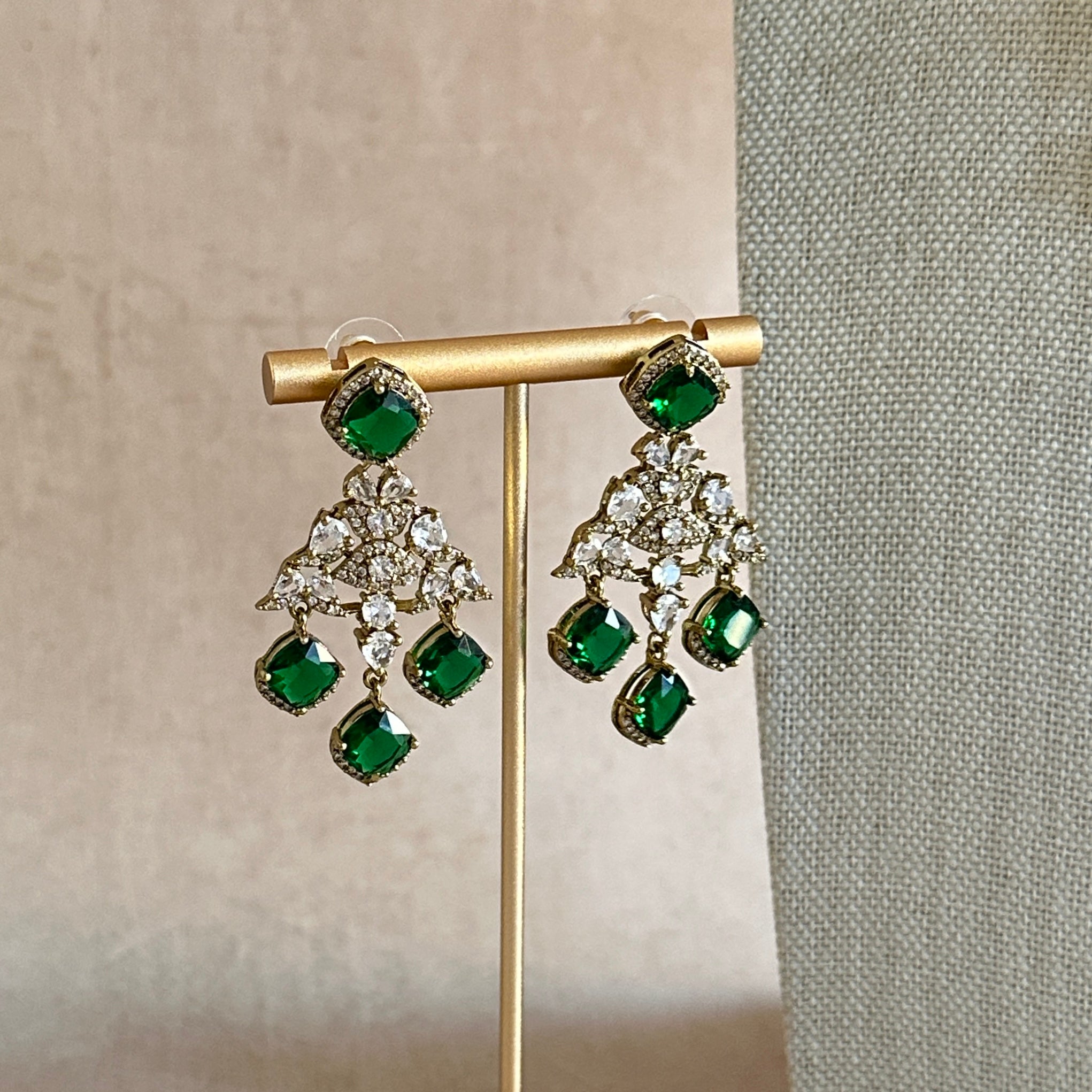Kifah Green Crystal Necklace Set - Ahseya & Co