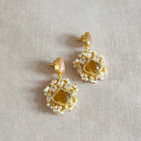 Wafa Amber Peach Drop Earrings