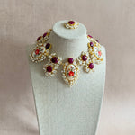 Lavera Floral Crystal Necklace Set - Ahseya & Co
