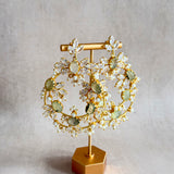 Tareen Olive Crystal Drop Earrings - Ahseya & Co