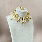 Leona Crystal Pearl Crystal Necklace Set - Ahseya & Co