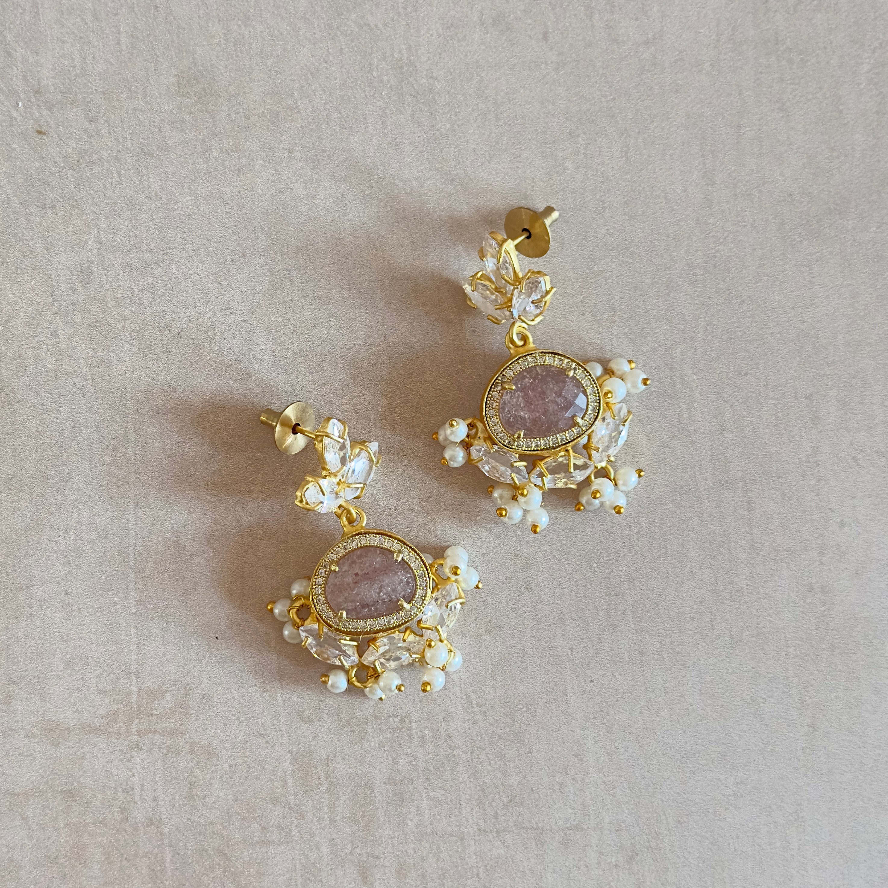 Amali Crystal Drop Earrings - Ahseya & Co