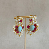 Emilia Blue Pearl Drop Earrings