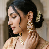 Celina Rose Pink Kundan Stud Earrings