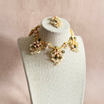 Wafaa Olive Crystal Necklace Set - Ahseya & Co