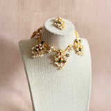 Wafaa Olive Crystal Necklace Set - Ahseya & Co