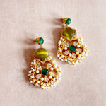 Zaylee Olive Crystal Drop Earrings - Ahseya & Co
