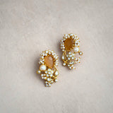 Elva Amber Kundan Stud Earrings