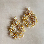 Tareen Grey Crystal Drop Earrings - Ahseya & Co