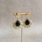 Meadow Black Crystal Drop Earrings