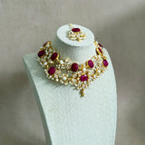 Athena Fuchsia Necklace Set - Ahseya & Co