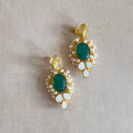 Afreen Green Drop Earrings - Ahseya & Co