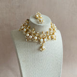 Ranya Pearl Crystal Pearl Necklace Set - Ahseya & Co