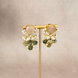 Azra Rose Olive Stud Earrings