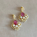 Kajol Pink Pearl Drop Earrings - Ahseya & Co