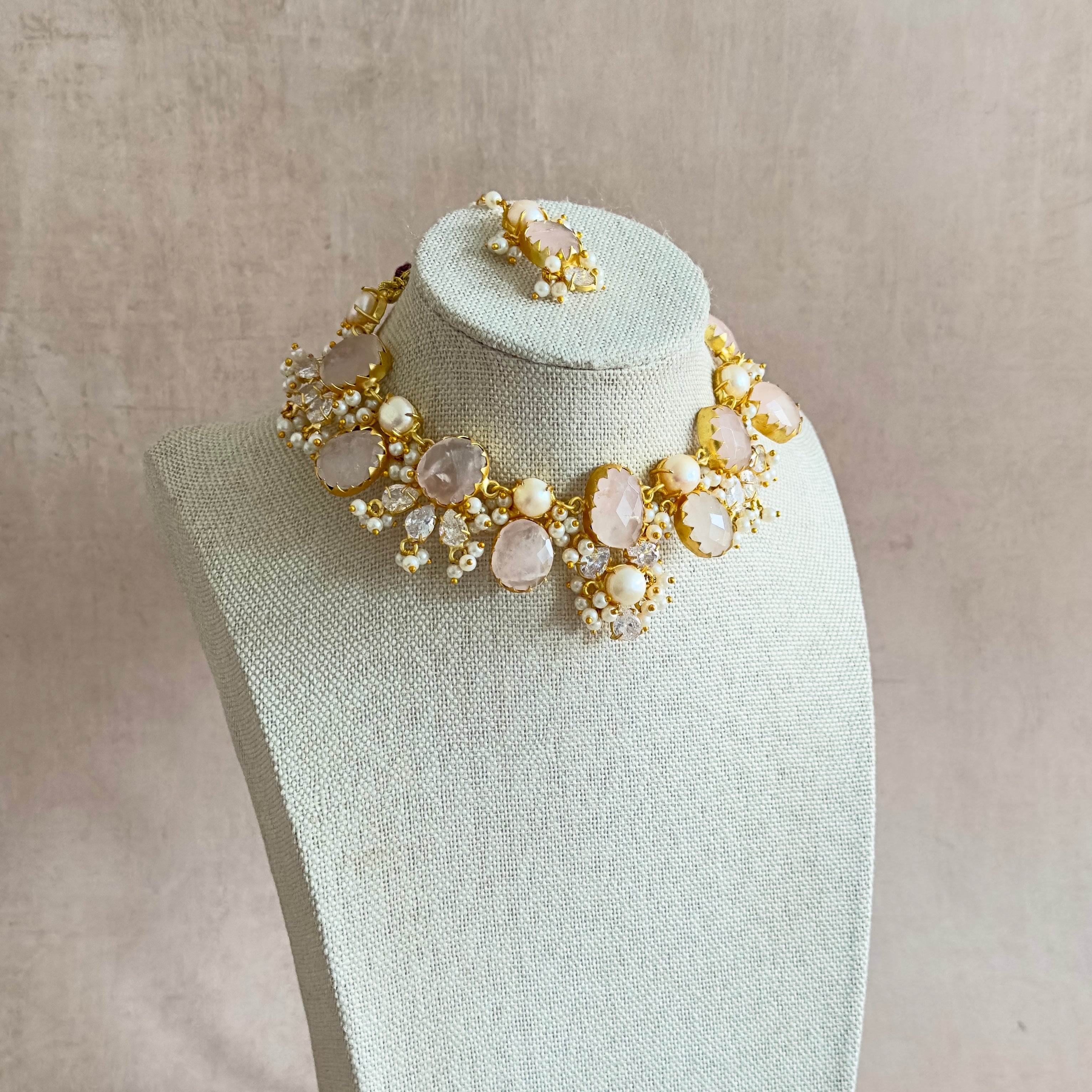 Carmen Rose Pearl Necklace Set - Ahseya & Co