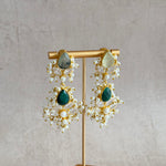 Aylaan Green Crystal Drop Earrings - Ahseya & Co