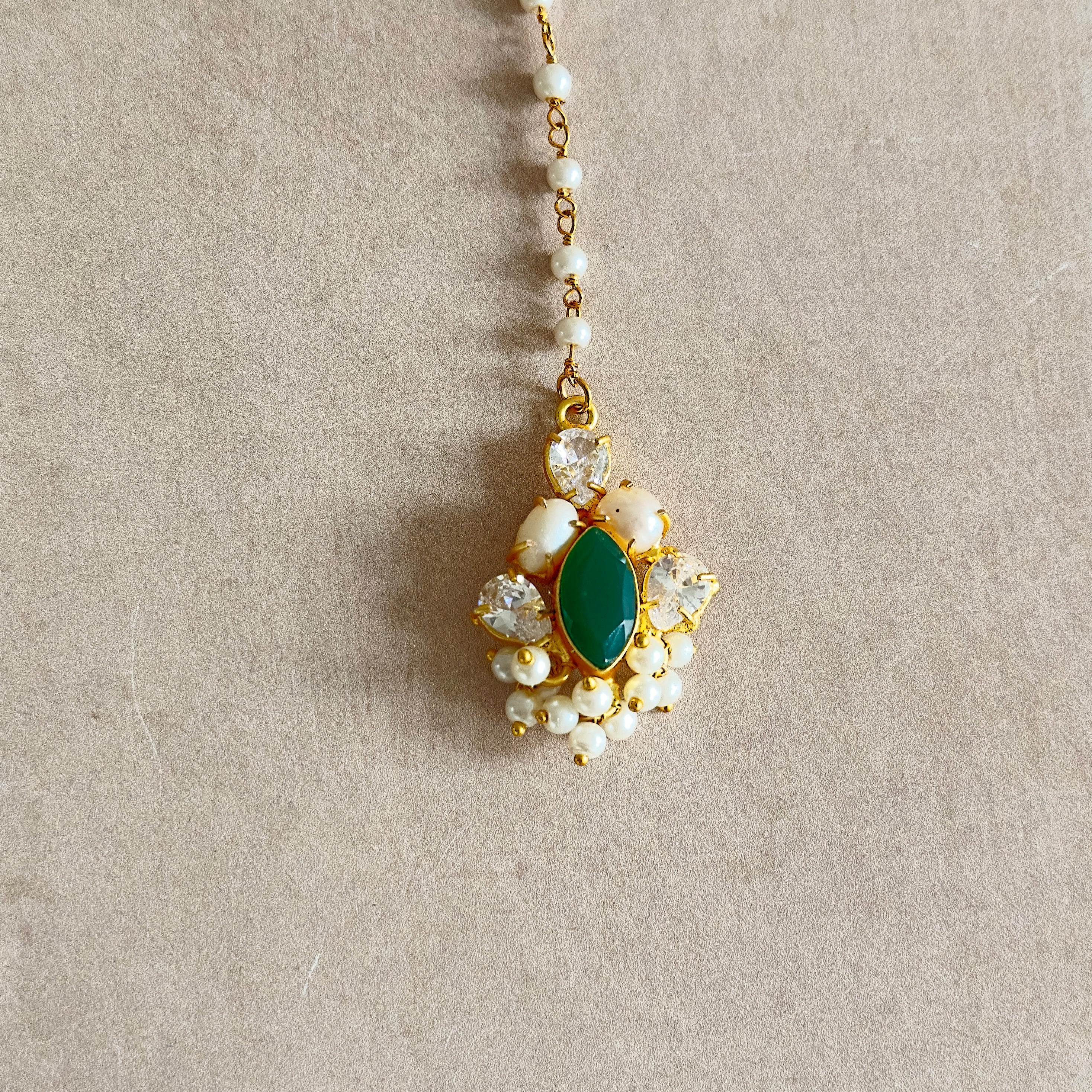 Hiba Green Crystal Choker Set - Ahseya & Co