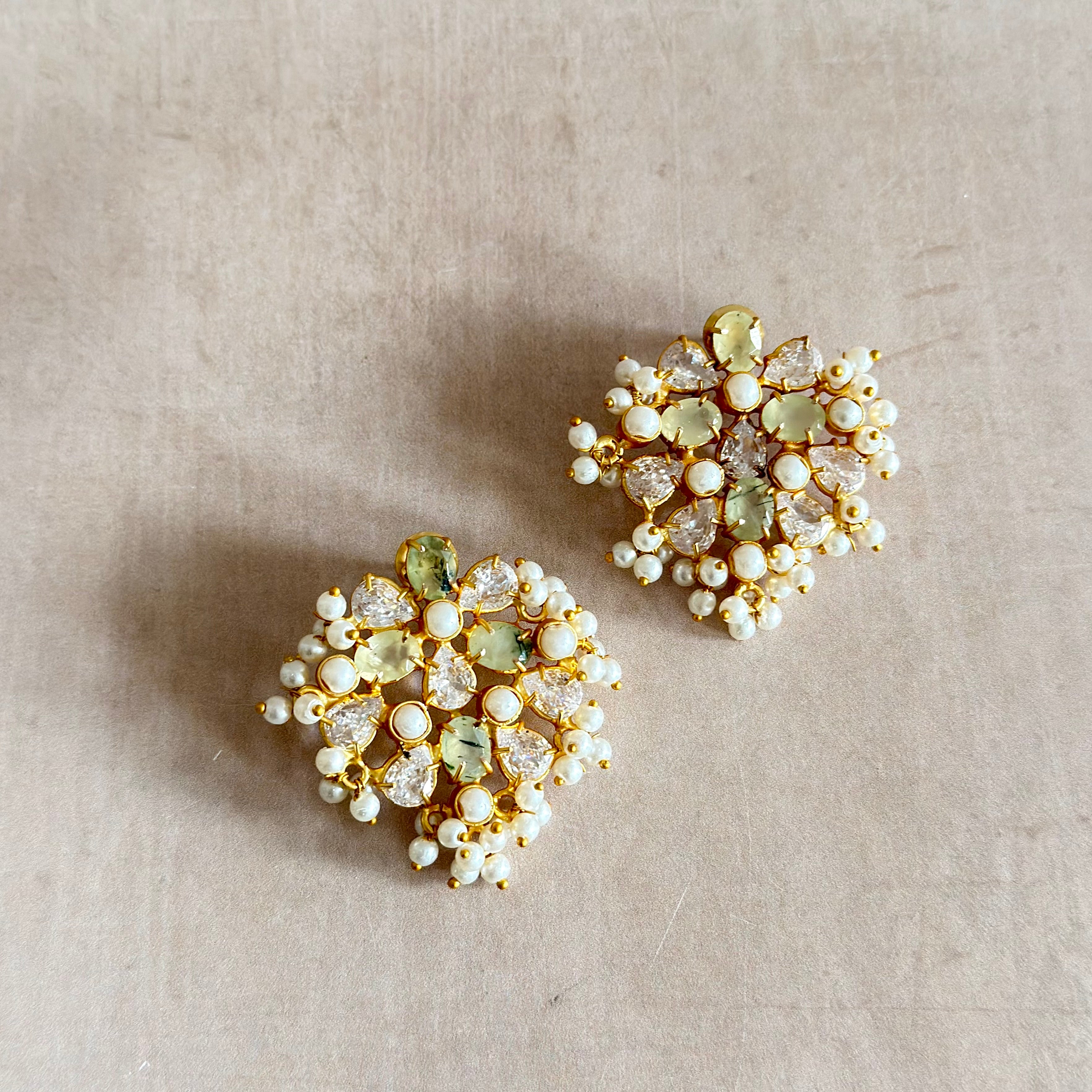 Ulani Olive Stud Earrings - Ahseya & Co