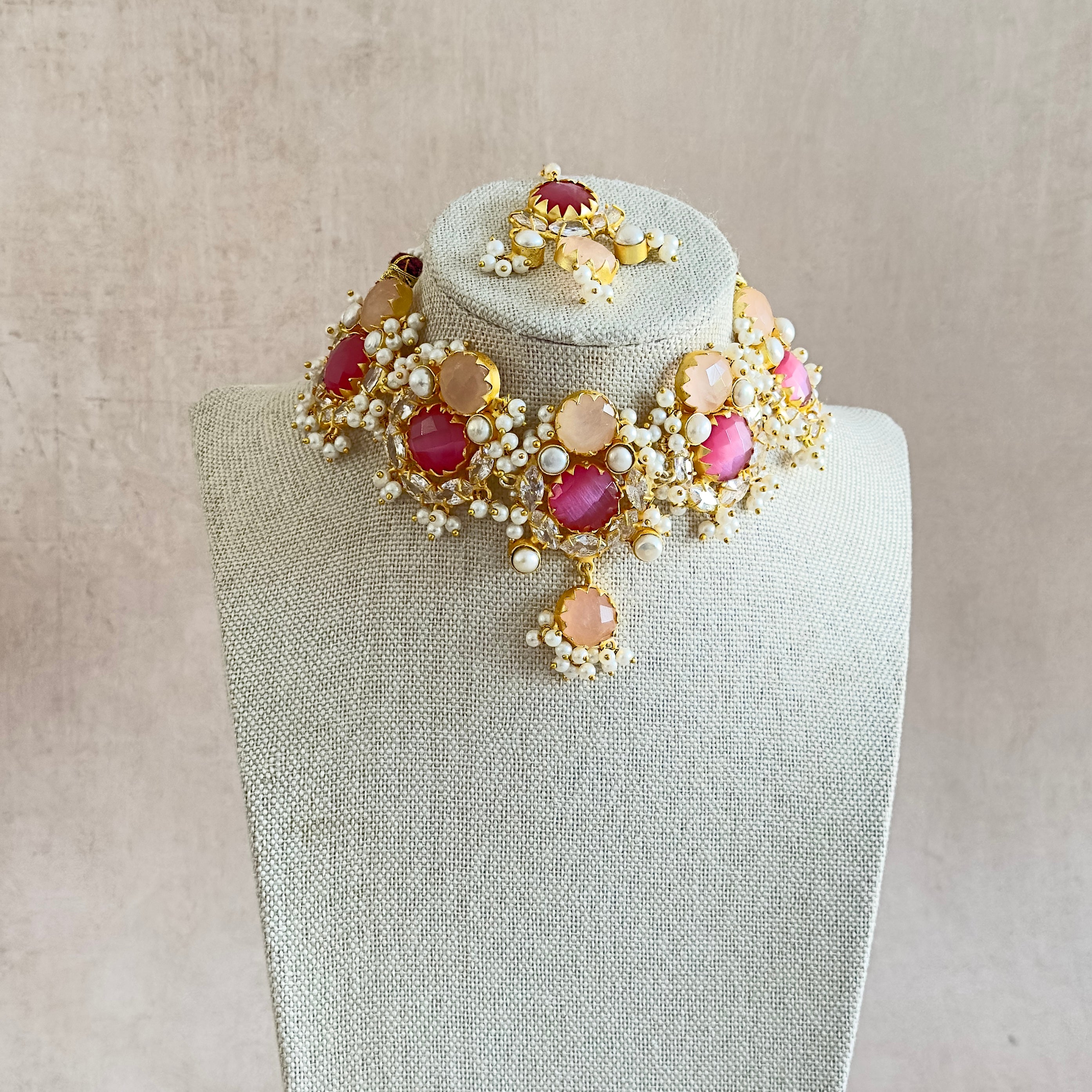 Erina Pink Choker Set - Ahseya & Co