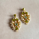Rumiya Olive Crystal Drop Earrings - Ahseya & Co