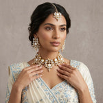 Leona Crystal Pearl Crystal Necklace Set - Ahseya & Co