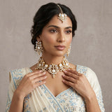 Leona Crystal Pearl Crystal Necklace Set - Ahseya & Co