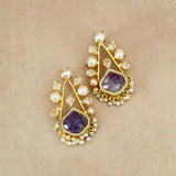 Zohra Purple Pearl Stud Earrings