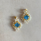 Uma Blue Crystal Drop Earrings