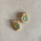 Evelyn Mint Crystal Drop Earrings