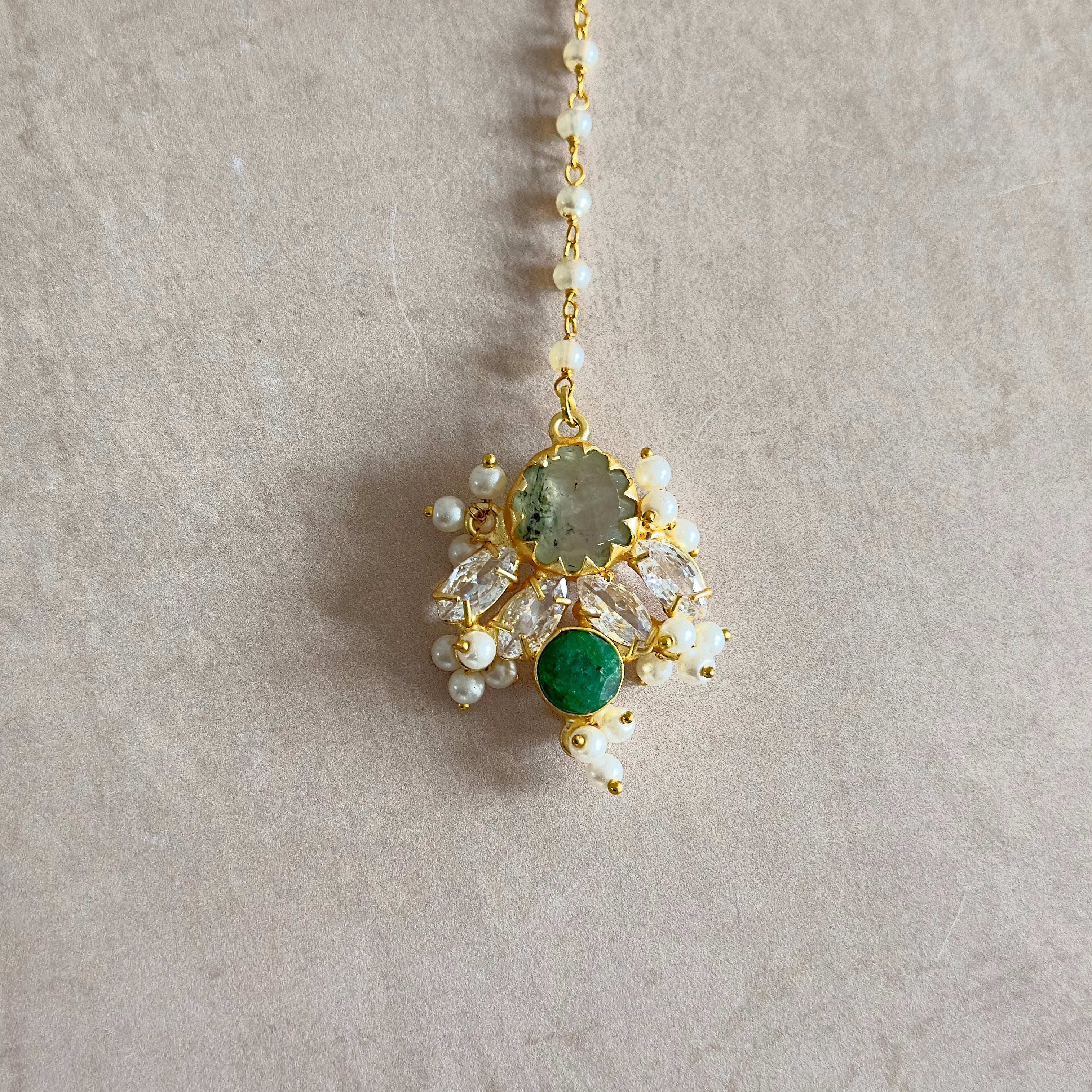 Dilnaz Green Necklace Set - Ahseya & Co